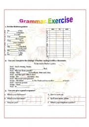 English Worksheet: Grammar exercise