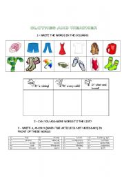 English worksheet: Clothes and Weather