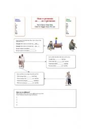 English Worksheet: than + pronoun; as ... as + pronoun