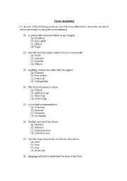 English worksheet: one word substitution
