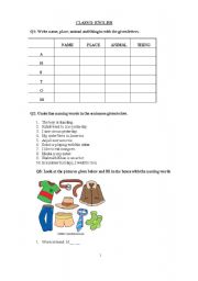 English worksheet: naming words