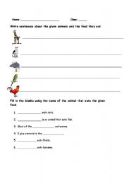 English Worksheet: food quantity