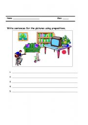 English worksheet: prepositions