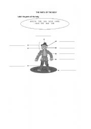 English Worksheet: PARTS OF THE BODY