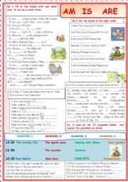 English Worksheet: AM  IS ARE