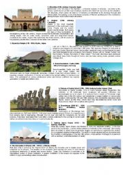 English Worksheet: NEW 7 WONDERS OF THE WORLD (Part II)