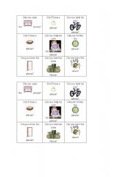 English Worksheet: Request Bingo Cards Set A