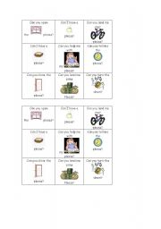 English worksheet: Request Bingo Cards Set A