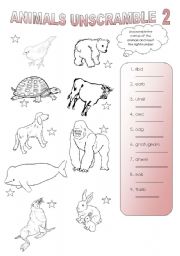 animals unscramble (part 2)