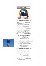 English Worksheet: Heal the World by Michael Jackson