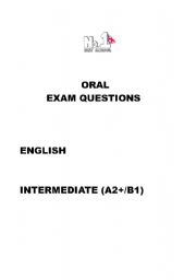 English Worksheet: ORAL INTERMEDIATE EXAM QUESTIONS