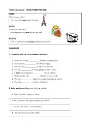 English worksheet: Relative Pronouns