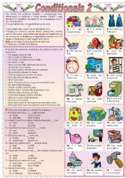 English Worksheet: Conditionals 2 (Grammar guide + exercises)