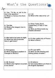 English worksheet: whats the question