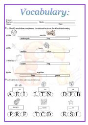 English worksheet: Vocabulary