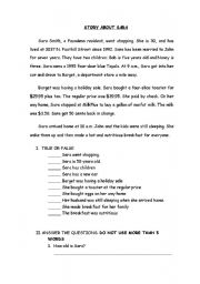 English Worksheet: READING WORKSHEET