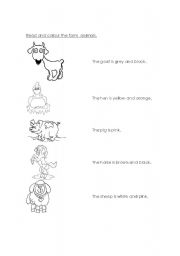 English worksheet: farm animals