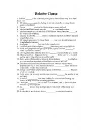 English worksheet: Relaive clause