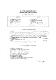 English Worksheet: Review quiz 1-2 Interchange 2 3rd edition