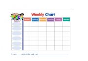 English Worksheet: Weekly Chart for kids