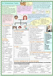 English Worksheet: An International Family