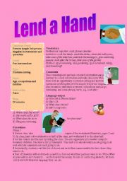 Lend a hand - Game (Teachers instructions with materials)
