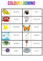 English worksheet: COLOURS DOMINO :!!!!!