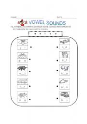 English Worksheet: WS on Word Building With Vowel Sounds