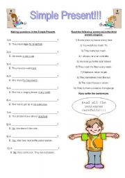 English Worksheet: SIMPLE PRESENT