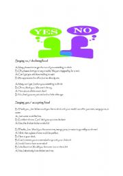 English Worksheet: saying yes or no the correct way