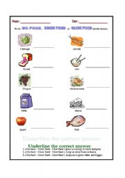 English worksheet: foods