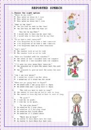 English Worksheet: Reported speech