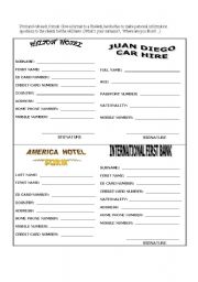 English Worksheet: PERSONAL INFORMATION ACTIVITY