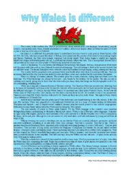 English Worksheet: Why Wales is different