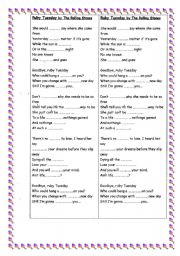 English worksheet: Ruby Tuesday by The Rolling Stones