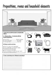 Prepositions, rooms and household elements