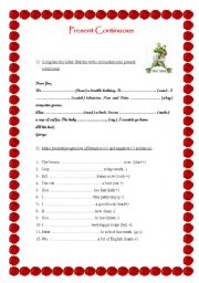 English Worksheet: Present Continuous