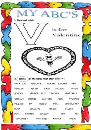 English Worksheet: My ABCs ( V )