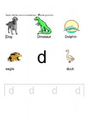 English worksheet: Alphabets . Match the pictures