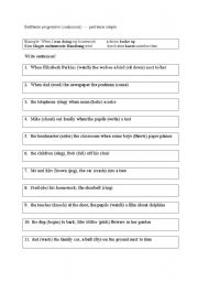 English worksheet: Past simple or past progressive