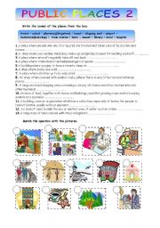 English Worksheet: PUBLIC PLACES