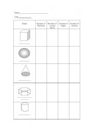English Worksheet: Shape