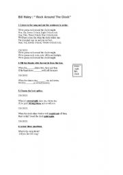 English Worksheet: Rock Round the Clock by Bill Halley 