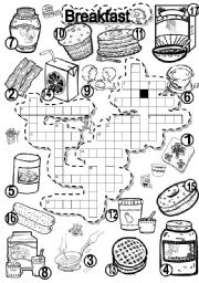 English Worksheet: BREAKFAST CRISS CROSS PUZZLE