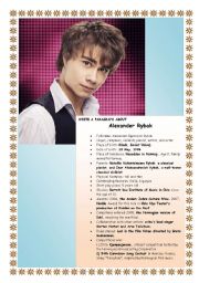 English worksheet: Write a biography: Alexander Rybak 4/4