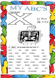 English Worksheet: My ABCs ( X )