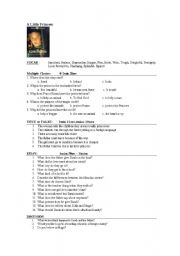 the little princess movie worksheet