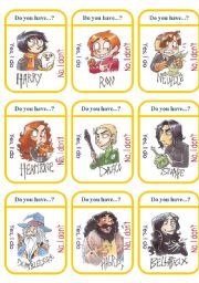 English Worksheet: Harry Potter Descriptions Card Games