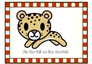 English Worksheet: GREAT Directions/ Prepositions GAME!!!! Pin the Tail on the Cheetah: Full Instructions Included