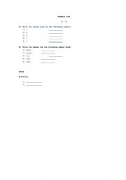 English worksheet: Number 0-9